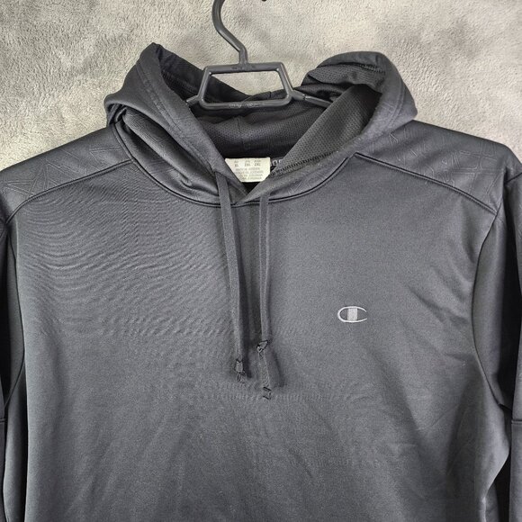 Mens Black Champion Powertrain Performance Hoodie Sweatshirt Long Sleeve Size XL - Picture 4 of 12